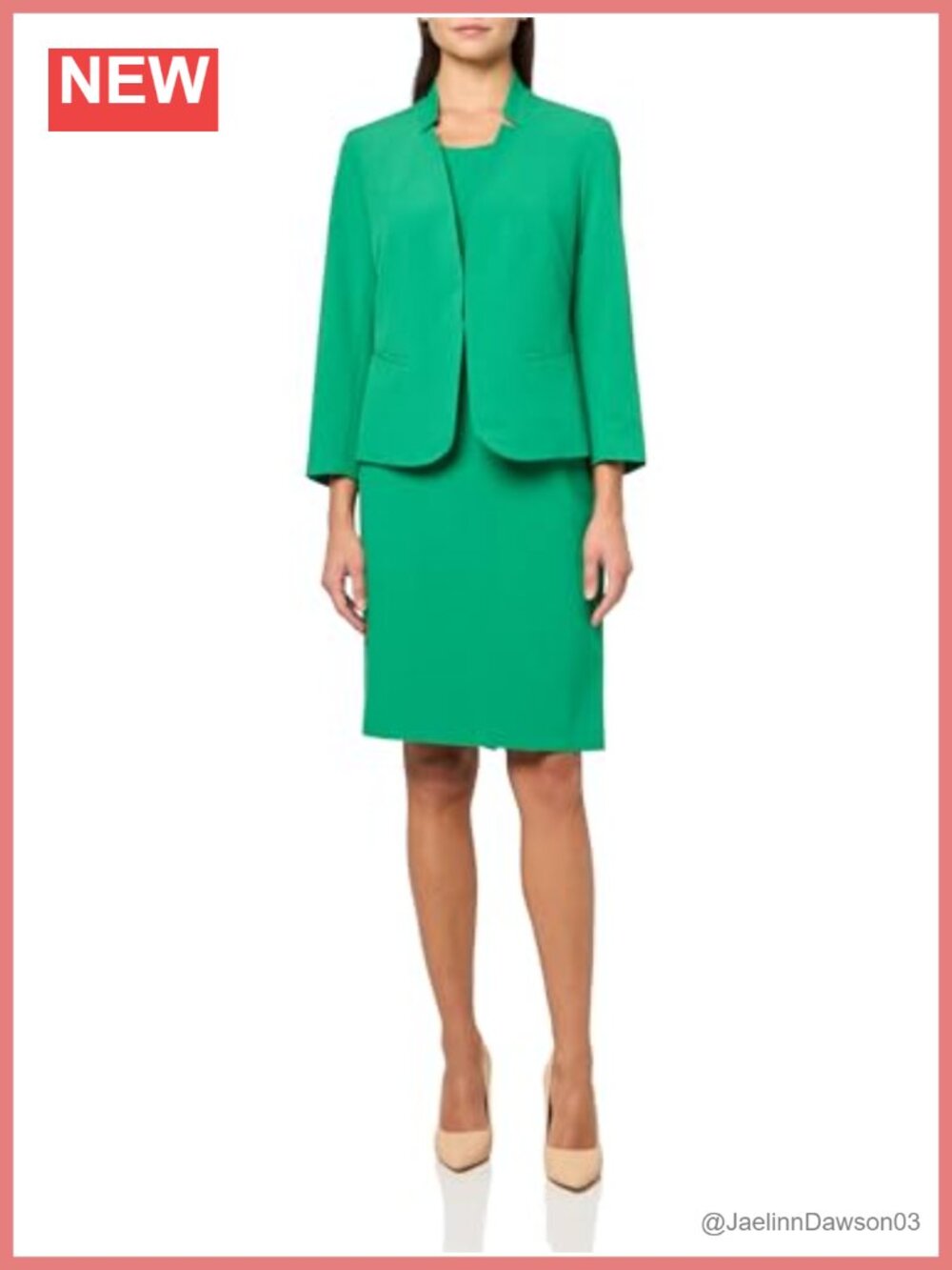 Women's 2pc Blazer & Sheath Dress Suit Set Long Sleeve Business